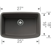 BLANCO VALEA Cafe Brown SILGRANIT 27in Rectangle Single Bowl Sink