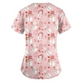 thumbnail image 6 of Garbnen Christmas Womens Scrub Top V Neck Short Sleeve Work Tops for Women Xmas Printed Nurse Uniforms with Pockets S-5XL, 6 of 7
