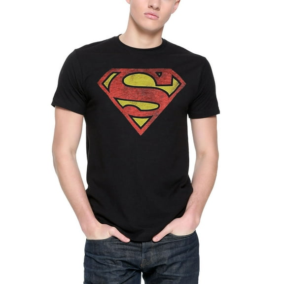 DC Comics Superman Distressed Logo Black T-Shirt