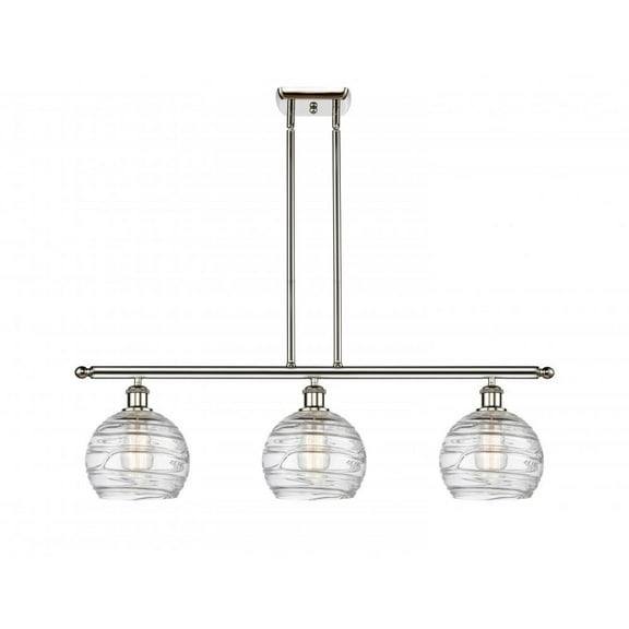 Innovations 516-3I-PN-G1213-8-LED Deco Swirl 3 Light Island Light part of the Ballston Collection, Polished Nickel