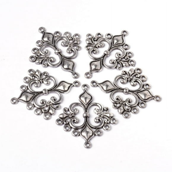 Antique Silver Tibetan Style Rhombus Chandelier Component Links for Dangle Earring Making Lead Free and Cadmium