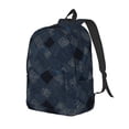 thumbnail image 3 of Casual Canvas Backpack Without Interlayer Large Capacity Stick Bag Design For Outdoor Shopping Office Outdoor Sports Argyle Plaid Darkslateblue_1 Small, 3 of 7