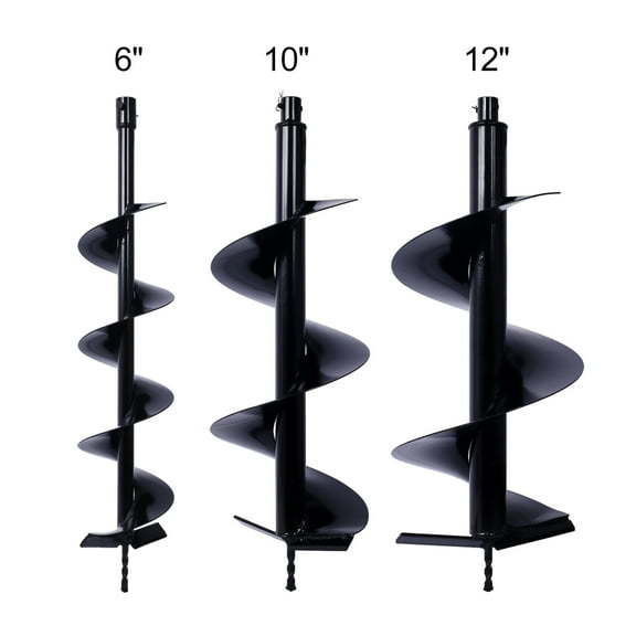 6"/10"/12" Auger Drill Bit Set for Planting - 3/4" Shaft Hole Digger Tool for Bulb Bedding, Fence Posts & Landscaping