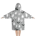 thumbnail image 2 of Halloween Ghost Pattern Blanket Hoodies for Kids 6-13YR Oversize Wearable Blanket Hoodies for Boys Girls Teens, 2 of 7