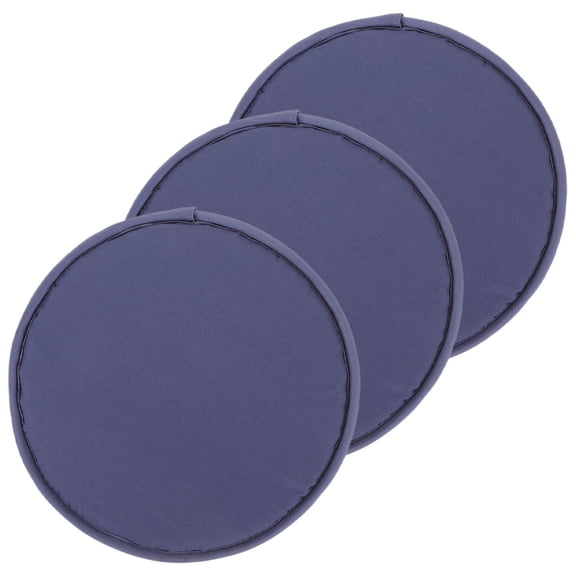 ELAYARD Set of 3 Round Outdoor Seat Cushions Navy Polyester Fiber Portable Picnic Pads for Home and Garden