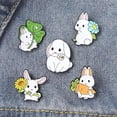 thumbnail image 2 of EOEMY Cute Cartoon Flower Rabbit Brooches Lapel Pin Enamel Pins Badge Brooch Gifts Lot-5, 2 of 9