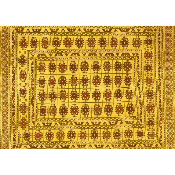 Ahgly Company Indoor Rectangle Persian Yellow Traditional Area Rugs, 2' x 4'