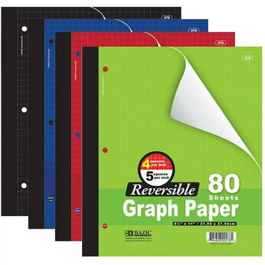 4/pk 80 Ct. 8.5in X 11in Reversible 4/5in Quad Ruled Wireless Notebook in Assorted Color