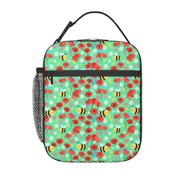 Bee Lunch Box Reusable Insulated Lunch Bag Insulated Lunch Tote For Men Women, Large Capacity Lunch Box Cooler For Office, Work,Travel, Picnics
