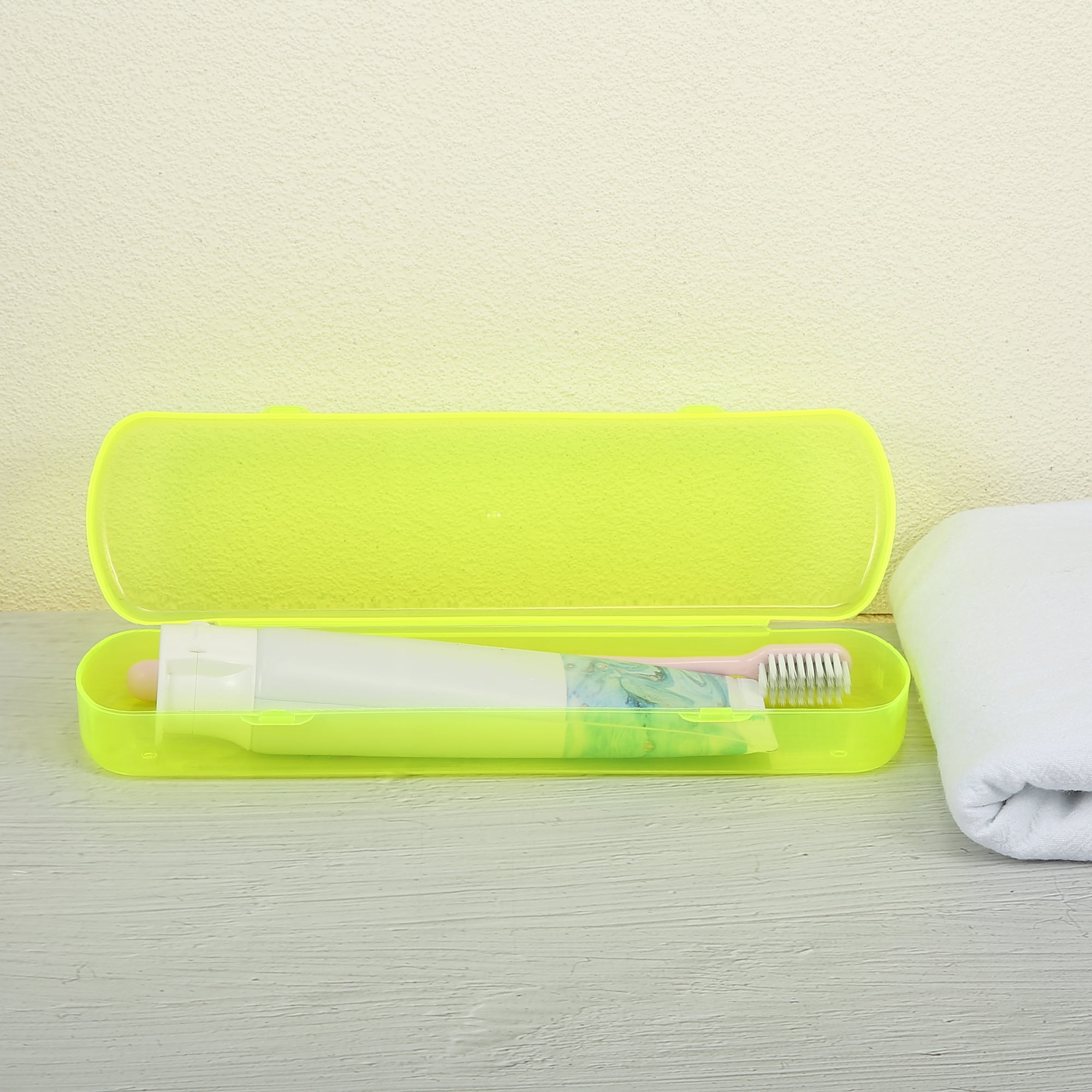 Unique Bargains Toothbrush Travel Case, Lightweight and Durable Holder for Travel Yellow