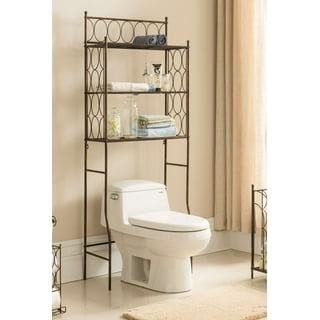 Wuzstar 3 Tier Bathroom Storage Organizer,Free Standing Toilet Shelf Over  The Toilet Space,Bronze