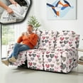 thumbnail image 4 of COEQINE Recliner Cover 8 Pieces Fitted Recliner Chair Cover Soft 3 Seater Reclining Sofa Slipcover with Storage Pocket and Elatic Straps for Valentines Day Decor, Animal Print Heart Pink, 4 of 8
