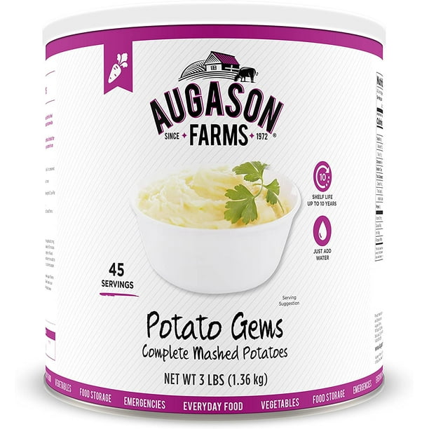 augason farms potato gems complete mashed potatoes no 10 can