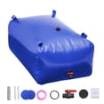 KFFKFF Collapsible Water Storage Bladder 400L/105.7 Gallon, Portable Water RV Tank 1000D PVC Water Storage Containers, Flexible Water Holding Bladder for Camping, Fire Prevention, Emergency Use, Blue