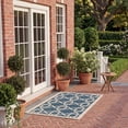 thumbnail image 4 of SAFAVIEH Courtyard Carol Geometric Indoor/Outdoor Area Rug, 4' x 5'7", Navy/Beige, 4 of 11
