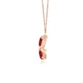 thumbnail image 2 of ANGARA Natural Nature Inspired Ruby Tree Branch Necklace in 14K Rose Gold for Women (Size-5x2.5mm) | July Birthstone, Birthday, Anniversary, Jewelry Gift for Women | Natural Ruby Necklace, 2 of 8