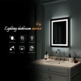thumbnail image 4 of Ktaxon 28x20 inch LED Lighted Bathroom Mirror Silvered Wall Mounted Mirror with Touch Button,Anti Fog and IP67 Waterproof Square Mirror, 4 of 12