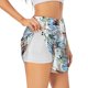thumbnail image 1 of Balery Watercolor Sailboat Pantalones cortos deportivos para mujer con forro y dos bolsillos, elásticos, para entrenamiento, gimnasio, yoga-X-Large, 1 of 7