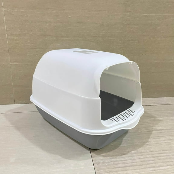 siiguoyy Cat litter pans, 19 x 15 x 11.75 inches, Grey/White