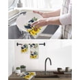thumbnail image 5 of Sunflowers Rooster Kitchen Dish Towels for Drying Dishes Set of 3, Watercolor Leaves Retro Art Rustic Waffle Weave Microfiber Hand Tea Bathroom Towels Quick Dry & Absorbent Towel 12x12, 5 of 7