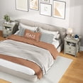 thumbnail image 3 of Farmhouse Nightstand with Charging Station, Bedside Table with Drawer, Nightstand with Storage Shelves, End Tables for Bedroom Living Room, Gray, 3 of 10
