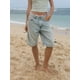 thumbnail image 4 of Bermudas vaqueras holgadas Y2k para mujer, de tiro bajo, pierna ancha, hasta la rodilla, de gran tamaño, para verano, 4 of 7