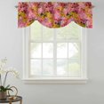 thumbnail image 2 of Tie Up Valances for Windows, Cherry Blossom Adjustable Valance Curtains Window Treatment for Living Room/Bedroom, Pink Yellow Flowers Oil Painting Art Rod Pocket Kitchen Curtains & Drapes 60x18 Inch, 2 of 9
