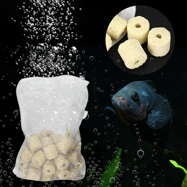 Peahefy Anneau de bactéries de filtration de l'eau, matériau de filtration  de pierre de support de filtre d'anneau de bactéries pour le réservoir de  poissons d'aquarium, anneau de bactéries de fi 