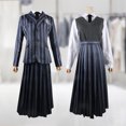 thumbnail image 4 of Traje de vestir de mujer Ropa de juego de rol Traje gris miércoles para niñas (S), 4 of 7