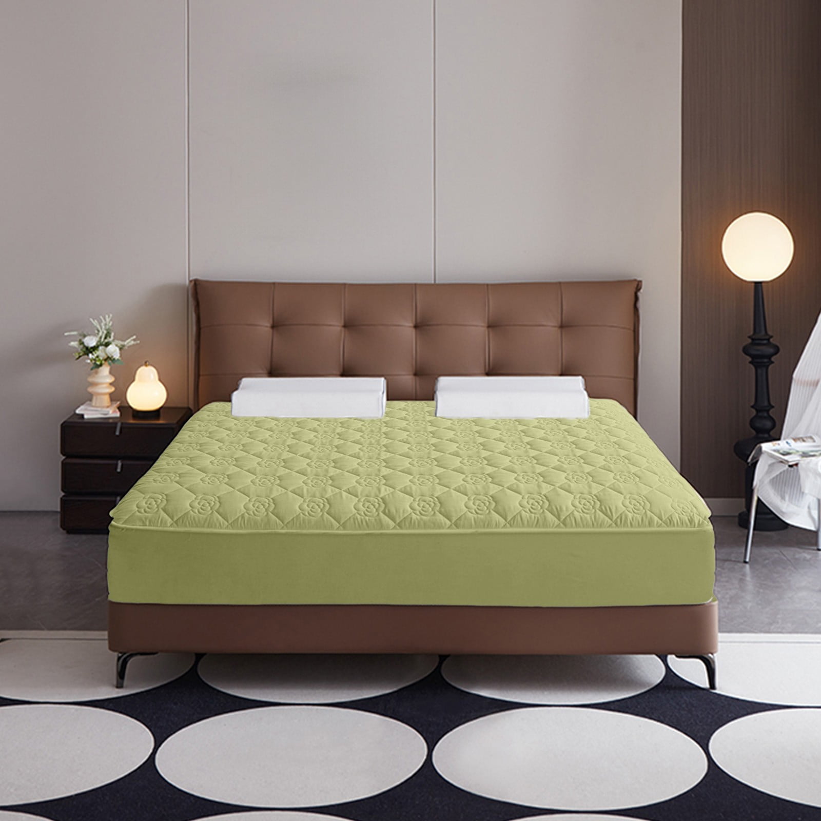 Hmgxay Waterproof Fitted Sheet, Comfortable Soft Thickened Intercalated Breathable Washed Cotton Mattress Protective Cover, Anti-Slip All Seasons Bed Sheet (78.7x70.8 Inches)