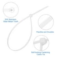 thumbnail image 3 of Uxcell 100Pcs Push Mount Zip Ties 12 Inch Cable Zip Tie Mounts Nylon, White, 3 of 6