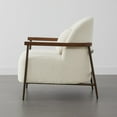 thumbnail image 4 of CHITA Modern Upholstered Faux Sherpa Chair with Wood Arms&Metal Legs, 4 of 7