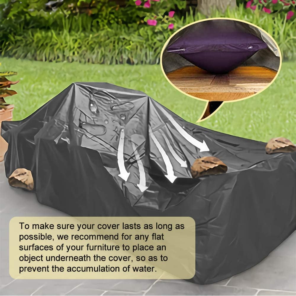 Premium Outdoor Furniture Covers - Heavy Duty Waterproof Patio Furniture Protectors for Sectional Sofa & Table, Gray