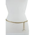 thumbnail image 6 of Women Skinny Waistband Fashion Belt Gold Metal Chain Pearl Bead Charm M L XL, 6 of 9