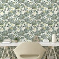 thumbnail image 2 of Ambesonne Jungle Silhouette Peel & Stick Wallpaper for Home, Art Abstract Leaf, 13"x100", Yellow Green Eggshell, 2 of 5