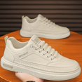 thumbnail image 4 of AUDeals Men Women Height Increasing Leather Sneakers Platform Low Top Chunky Lace Up Walking and Tennis Shoes, 4 of 7