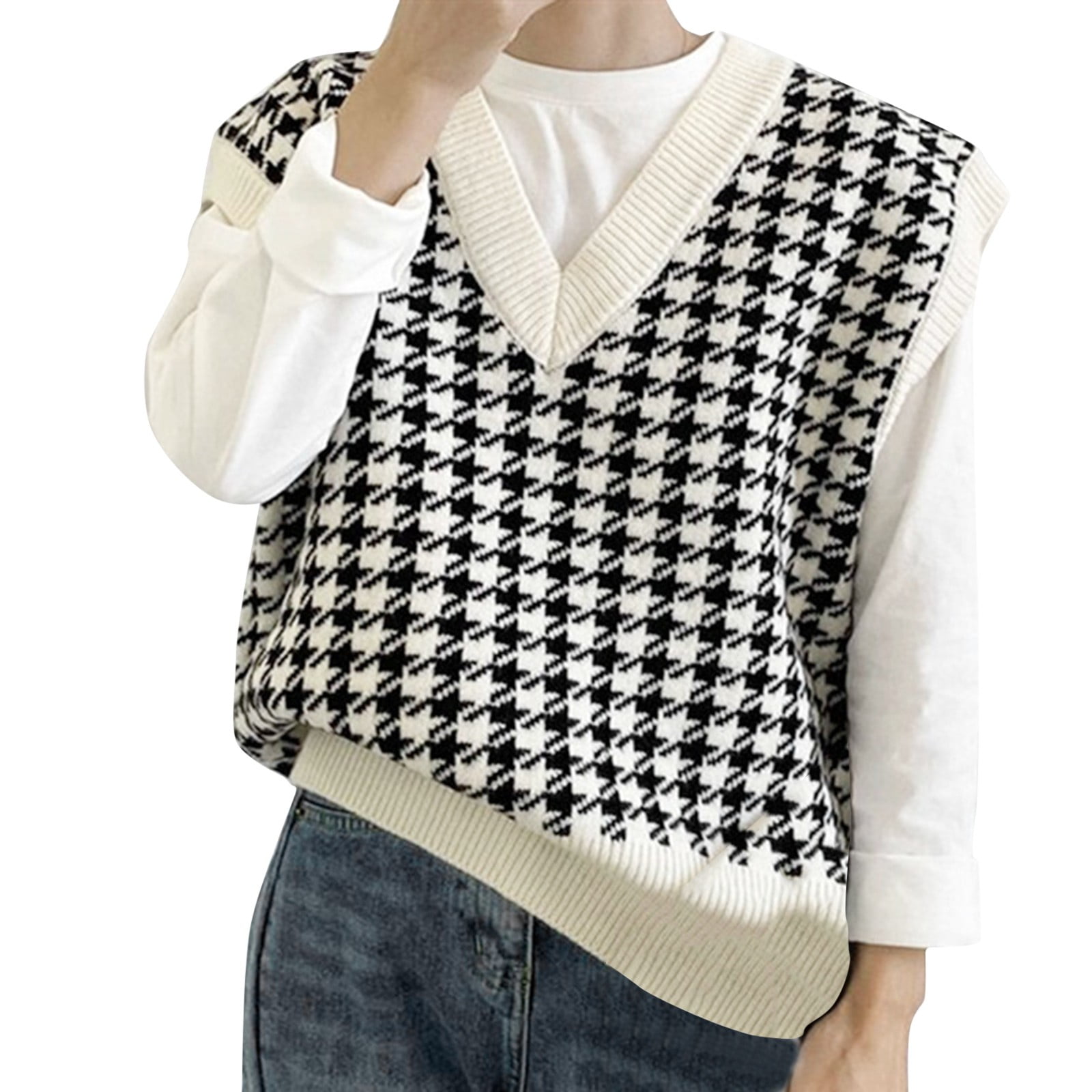 Shakumy Oversized Sweater Vest Men 