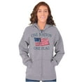 thumbnail image 3 of One Nation Distressed Flag USA Pride Zip Up Hoodie Men's Women's Brisco Brands S, 3 of 6