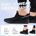 thumbnail image 4 of Sosenfer Men's Hands Free Slip on Sneakers Easy Wear Slip in Walking Shoes Breathable Lightweight Running Shoes All Black, 4 of 7