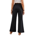 thumbnail image 4 of Gomelly Ladies Trousers Elastic Waist Bottoms Loose Fit Palazzo Pant Women Baggy Daily Wear Yoga High Black M, 4 of 7