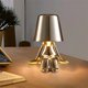 thumbnail image 3 of Lámpara de mesa con control táctil junto a la cama, lámpara de escritorio LED con estatua decorativa del pensador del pequeño hombre dorado creativo, carga USB, brillo de 3 niveles, 3 of 5