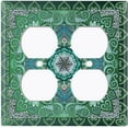 thumbnail image 3 of Metal Light Switch Plate Cover Elegant Green Mandala Flower Tile Pattern TIL063, 3 of 13