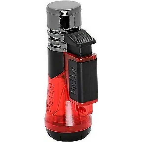 Palio Siena Single Jet Flame Cigar Lighter, Extra Large Fuel Tank, Red