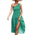 thumbnail image 3 of Vestido sin mangas con un hombro, lavable, elegante, sin mangas, informal, a la moda, con estampado floral, para fiestas de vacaciones LYUMO ropa de mujer, 3 of 5