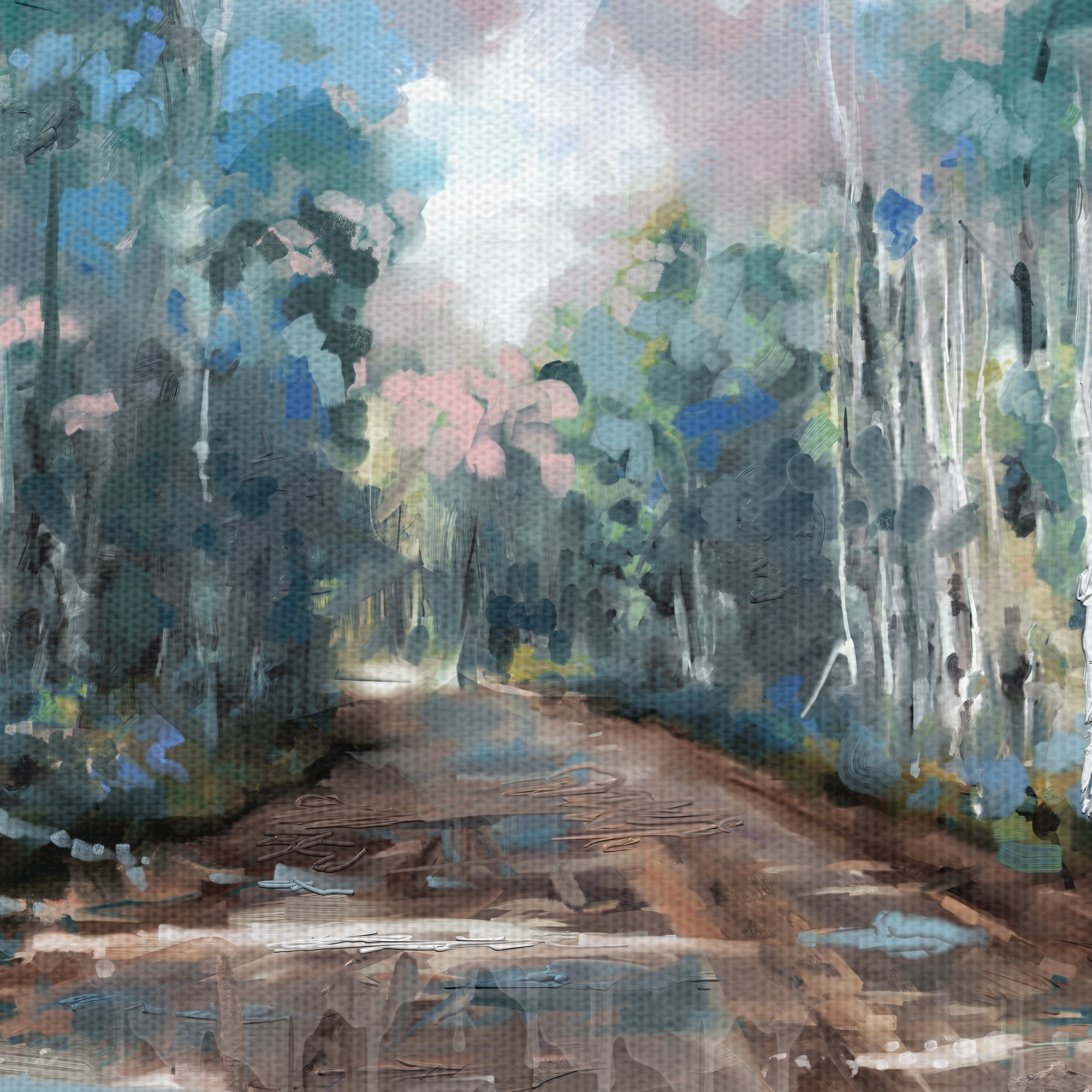 Masterpiece Art Gallery Long way Home Spring Forest Path by Studio Arts Canvas Art Print