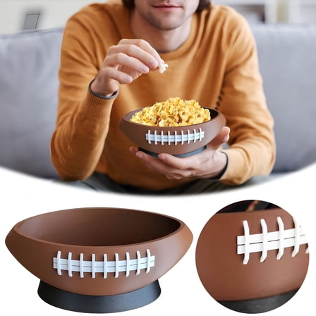 ACDANC Football Snack Bowl Football Serving Trays Shaped Football Plates Tailgate Party Serving Platter for All Football Lovers Festival Gifts Sports and Entertainment (Brown)