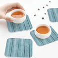thumbnail image 5 of Kdxio Turquoise Wooden1 Funny Coasters,4 Pcs Leather Coasters,Housewarming Gifts,Protect Furniture from Water Marks Scratch and Damage, 5 of 6