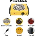thumbnail image 3 of ANQIA Countertop Burner - Compact and Portable Electric Hot Plate Stove, Temperature Controls, 1000/2000 Watts Coiled/Cast Single/Double Burner (Yellow, Coiled Single), 3 of 7