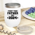 thumbnail image 2 of First Time Father Est. 2024, New Dad, Baby Shower, Gender Reveal Party, White 12oz Wine Tumbler, 2 of 5