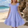 thumbnail image 2 of Little Dresses For Girls Glitter Sequin Dance Performance Skirt Shorts Solid Color Girls Clothes Size 5-6T, 2 of 7